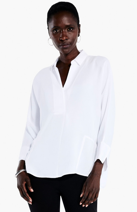 White Flowing Ease Blouse