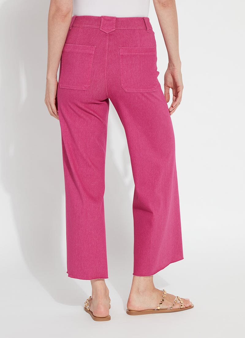 Magenta Pull on High Waist Wide