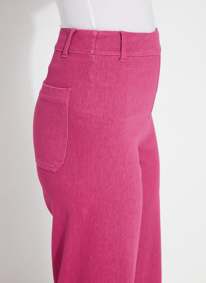 Magenta Pull on High Waist Wide