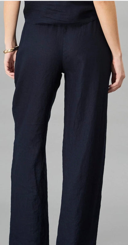 Midnight Straight Leg Linen Pant