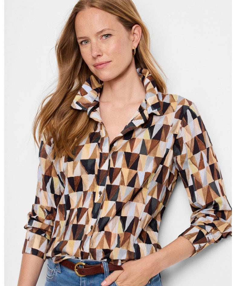 Shadow Play Crinkle Blouse