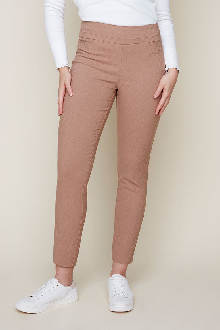 Side Slit Pull on Pant Tan