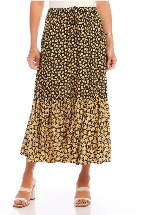 Floral Print Midi Skirt