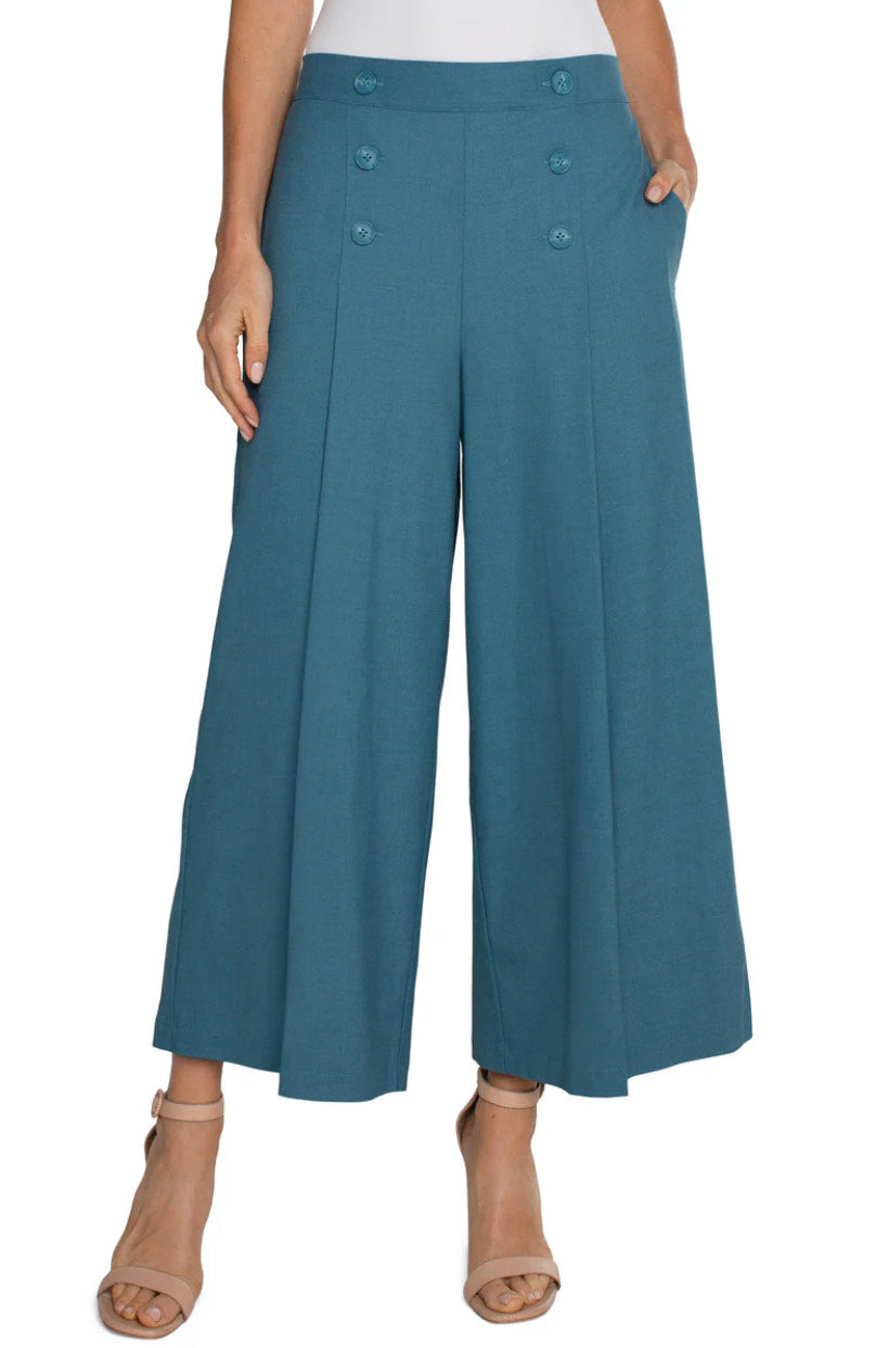 Ocean Blue Wide Leg Crop